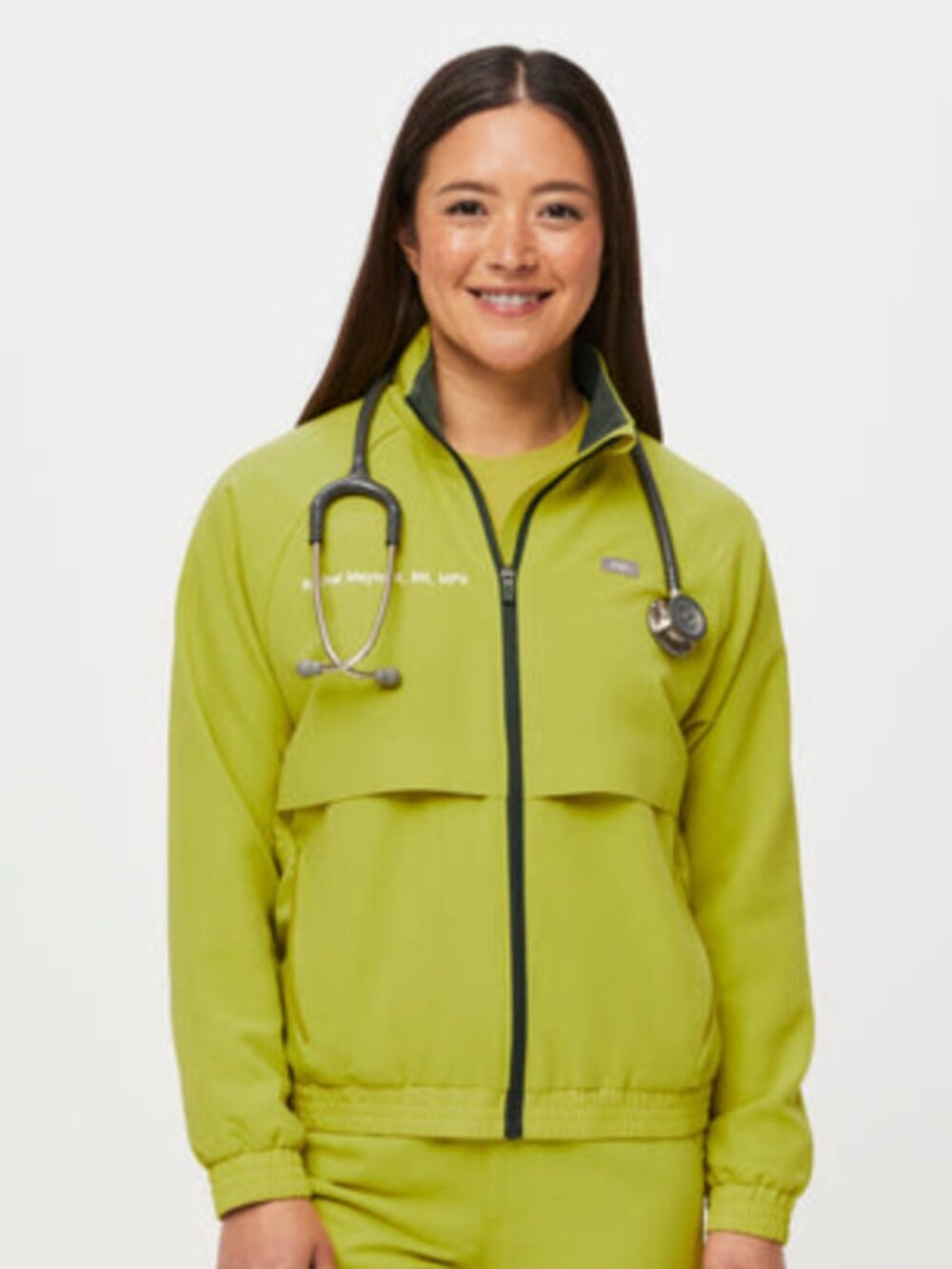 Women's Sydney Scrub Jacket in Limeade (Figs)